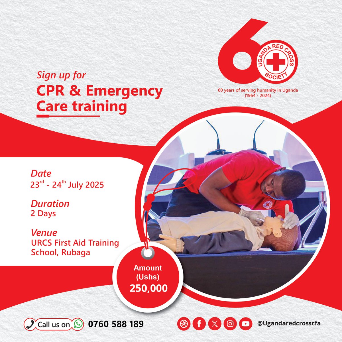 Ug_RedCrossCFA's tweet image. Why You Should Have First Aid Skills
Emergencies can happen anytime, anywhere and knowing first aid can make a difference.
Your quick response can prevent injuries from worsening and even save someone’s life.
Don’t wait for an emergency to learn. Start today and be ready to…