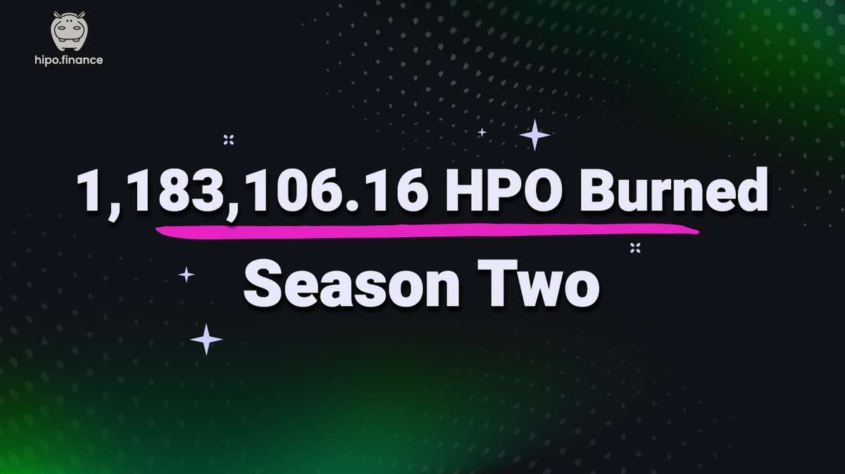 🔥 1,183,106.16 HPO Burned (~$12K) for Season 2!

✍️ As part of our deflationary model, 20% of unclaimed HPO from Season 2 (1,183,106.16 HPO) has been burned.

Read more: t.me/HipoFinance/503