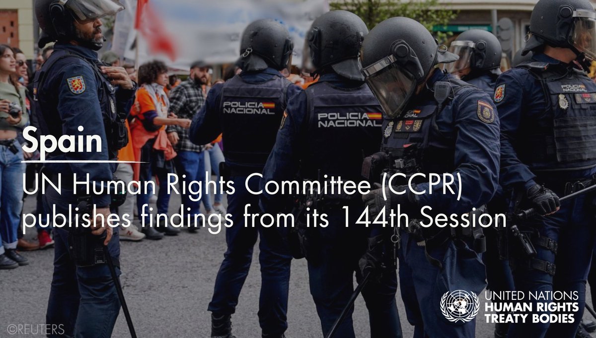 UNTreatyBodies's tweet image. The UN Human Rights Committee #CCPR calls on the authorities of Spain to implement fair asylum procedures that respect the principle of non-refoulement & to investigate the incidents of excessive use of force in Ceuta in 2014 and Melilla in 2022.
ohchr.org/en/press-relea…
