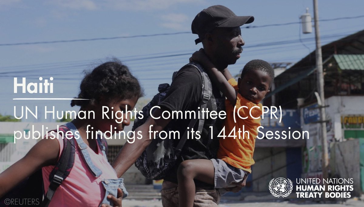 UNTreatyBodies's tweet image. The UN Human Rights Committee #CCPR urges Haiti🇭🇹to protect the right to life by tackling gang violence. CCPR calls for a public policy to dismantle gangs & “self-defence brigades” & redouble efforts to prevent & eliminate corruption in state institutions.
ohchr.org/en/press-relea…