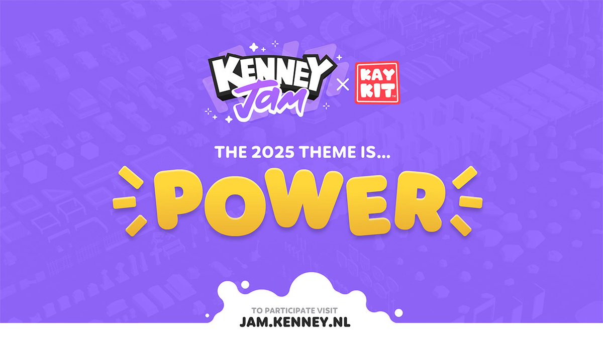 The #KenneyJam (+ <a href="/KayLousberg/">Kay 🎨</a>) theme of 2025 is...

POWER!

Good luck to everyone participating, don't forget to drink plenty of water and take rest when needed 😴