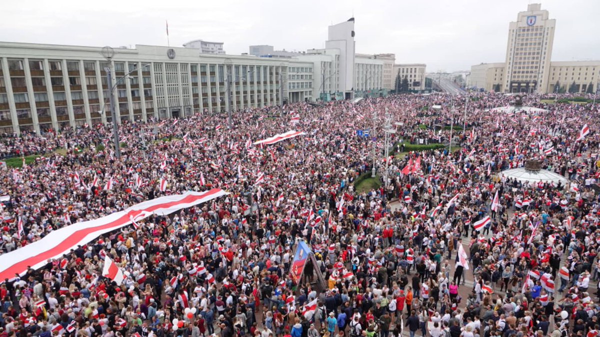 Tsihanouskaya's tweet image. In 2020, the world witnessed our peaceful uprising in Belarus — unarmed people standing up to a dictator.
The streets may be quiet now, but our resistance never ended.
Belarusians have not stopped fighting for freedom.
And we will not stop until our country is finally free.