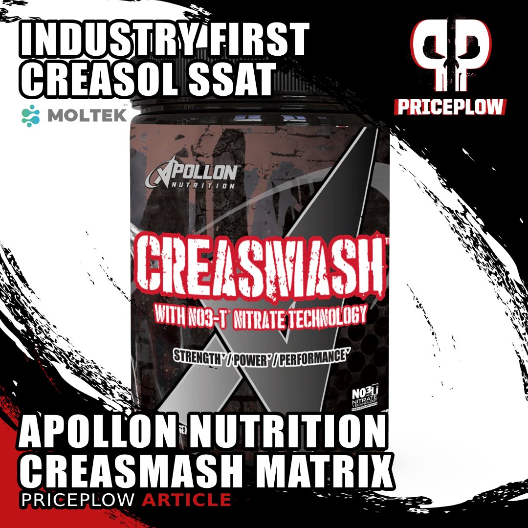 PricePlow's tweet image. blog.priceplow.com/supplement-new…
The @ApollonNUTR is back with CreaSmash -- the first supplement featuring CreaSol SSAT! Research shows 28% greater strength gains and 51% better endurance vs creatine alone.💪