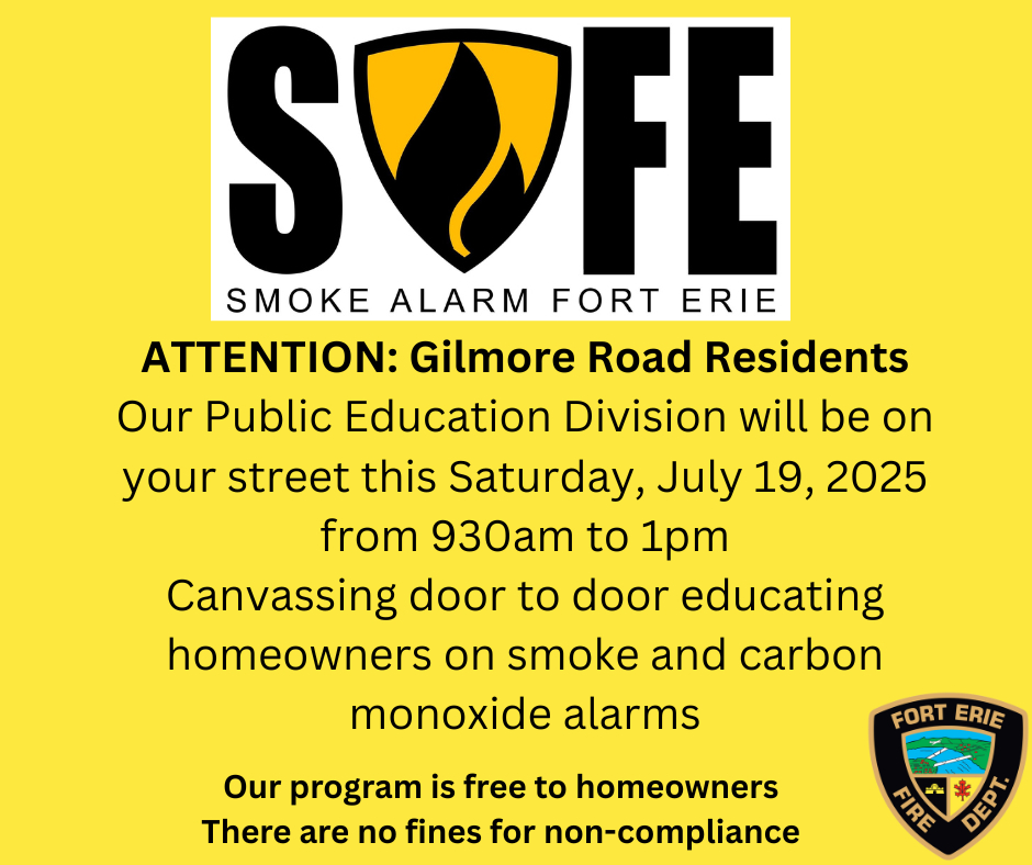 Our SAFE Program is up and running and will be in the north end bright and early on Saturday!!
For questions relating to this program call 289-321-1503
#workingsmokealarms
#community #FEFD