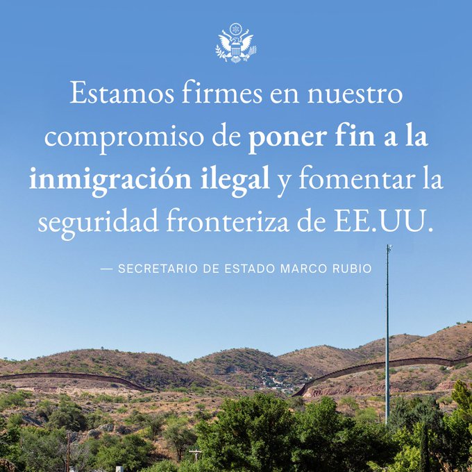 USembassyMadrid's tweet image. Secretario Rubio: Ningún país está obligado a acoger a criminales extranjeros fuera del alcance de la justicia en sus países de origen, y mucho menos a permitirles que continúen su ola de crímenes aquí, en Estados Unidos. #SecuringUSBorders