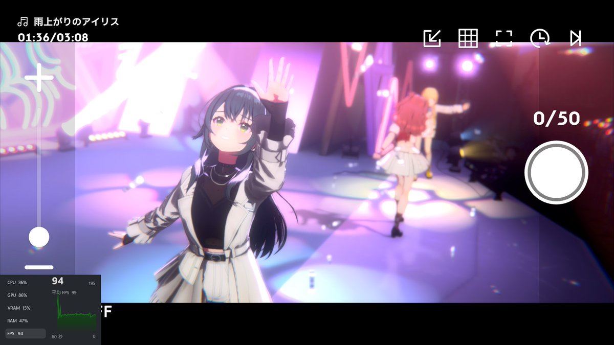 DMM版学マスでfpsの上限突破する方法見つけたけどRX6600だと簡易品質でも100fps超えなくて笑う