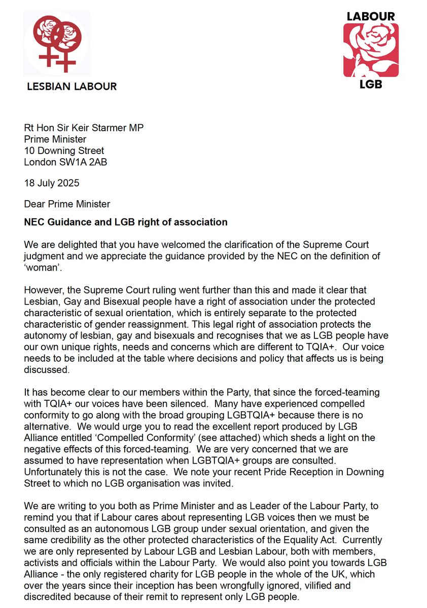 LabourLGB's tweet image. LGB sexual orientation is a protected characteristic all on its own. The Supreme Court clarified this and today we have reminded the PM