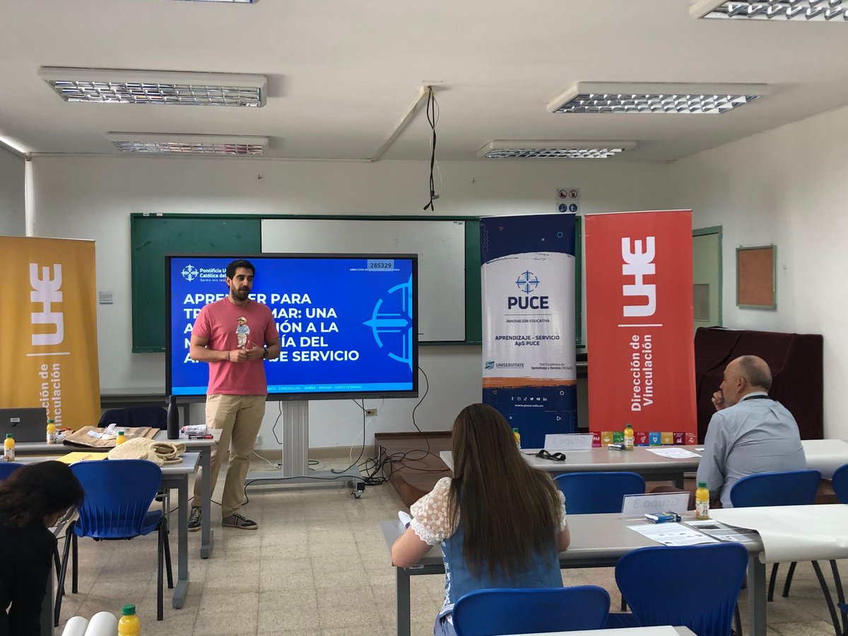 Lo mejor del Aprendizaje-Servicio (#ApS) es poderlo compartir 🥰. 
Hoy en la <a href="/PUCE_Ecuador/">PUCE Ecuador</a> se realiza un taller para 15 docentes de la <a href="/uhemisferios/">Universidad Hemisferios</a> una de las universidades miembros de la Red Ecuatoriana de ApS 🇪🇨(#REApS). 
<a href="/Clayssdigital/">CLAYSS</a> <a href="/AprendizajeUC/">A+S UC #AprendizajeServicioUC</a> <a href="/Innova_PUCE/">Innovación Educativa PUCE</a>