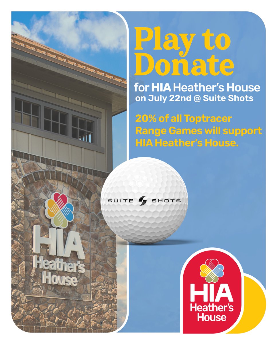 Play to donate &amp; support a meaningful cause!

In honor of our Open House, Ribbon Cutting and HIA Heather’s House Proclamation Day, <a href="/Suite_Shots/">Suite Shots Fargo</a> is donating 20% of all Toptracer Range Games to HIA Heather’s House.

We hope to see you there!