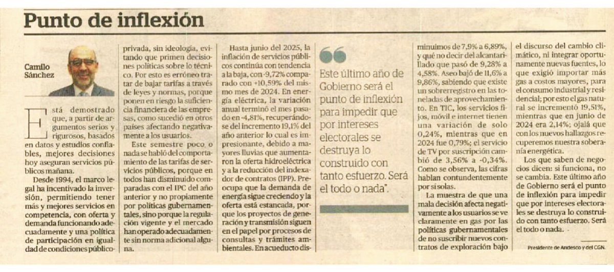 Los invito a leer mi columna de opinión hoy en <a href="/Portafolioco/">Portafolio</a> titulada: ‘Punto de Inflexión’.

Link: portafolio.co/opinion/analis…