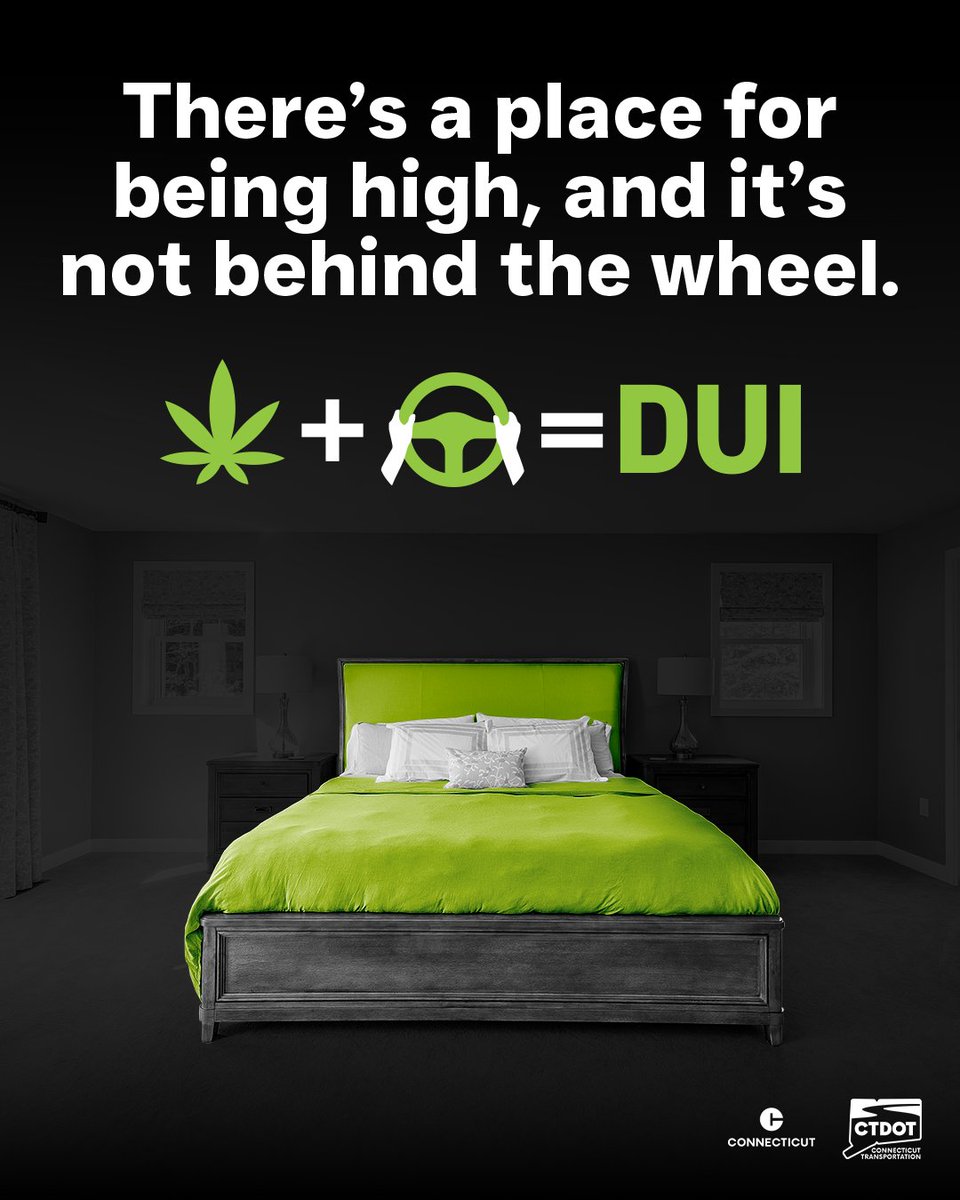 CThighwaysafety's tweet image. Cannabis affects your ability to drive safely. Even if you feel “fine,” impairment can slow reaction times and affect judgment. If you’re using cannabis, don’t get behind the wheel.
 
#DrivingHighEqualsDUI