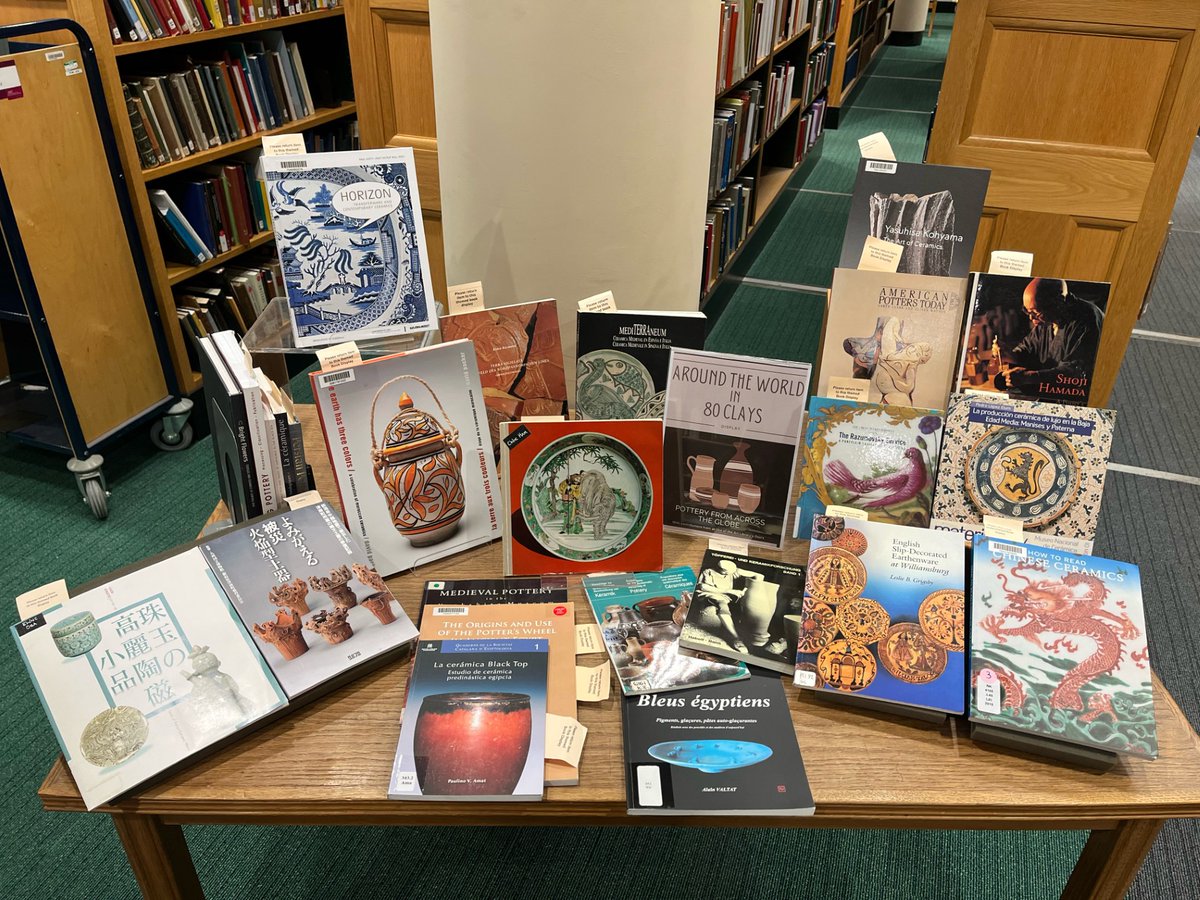 BodArtLib's tweet image. "Around the World in 80 Clays" is our newest table display on the ground floor!
It is a celebration of ceramics, both ancient and modern, from across the globe, with contributions from all of the Art Library's collections.