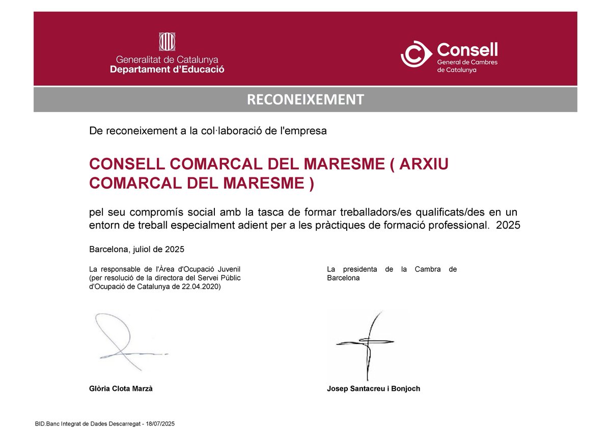 Arxiu Maresme (@acmaresme) on Twitter photo 🎙️Novament l'#Arxiu ha rebut el reconeixement pel seu compromís social en la tasca de treballadors/es qualificats/des per part del <a href="/cambrescat/">Consell General de Cambres de Catalunya</a> i <a href="/educaciocat/">Educació</a>
#XAC <a href="/patrimonigencat/">Patrimoni</a> <a href="/ccmaresme/">CC Maresme</a> <a href="/matarocat/">Ajuntament de Mataró</a> <a href="/CostaBcnMaresme/">Costa Bcn-Maresme</a> <a href="/onamaresme/">Ona Maresme</a> <a href="/cultura_cat/">Cultura</a> 🎙️Novament l'#Arxiu ha rebut el reconeixement pel seu compromís social en la tasca de treballadors/es qualificats/des per part del <a href="/cambrescat/">Consell General de Cambres de Catalunya</a> i <a href="/educaciocat/">Educació</a>
#XAC <a href="/patrimonigencat/">Patrimoni</a> <a href="/ccmaresme/">CC Maresme</a> <a href="/matarocat/">Ajuntament de Mataró</a> <a href="/CostaBcnMaresme/">Costa Bcn-Maresme</a> <a href="/onamaresme/">Ona Maresme</a> <a href="/cultura_cat/">Cultura</a>