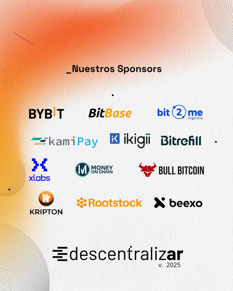Beexo Wallet (@beexowallet) on Twitter photo 👀 Vuelve #DescentralizAR este 2025 de la mano de <a href="/BitcoinAR/">ONG Bitcoin Argentina</a> !✨ | “#Bitcoin, nuevo paradigma del Dinero y las Finanzas”
Y <a href="/beexowallet/">Beexo Wallet</a> está presente!!
Agenda las nuevas fechas y locaciones del 2025 🗓️✍️
🇦🇷 Regresó el evento de educación #bitcoin que recorre la Argentina 🙌🏼 👀 Vuelve #DescentralizAR este 2025 de la mano de <a href="/BitcoinAR/">ONG Bitcoin Argentina</a> !✨ | “#Bitcoin, nuevo paradigma del Dinero y las Finanzas”
Y <a href="/beexowallet/">Beexo Wallet</a> está presente!!
Agenda las nuevas fechas y locaciones del 2025 🗓️✍️
🇦🇷 Regresó el evento de educación #bitcoin que recorre la Argentina 🙌🏼