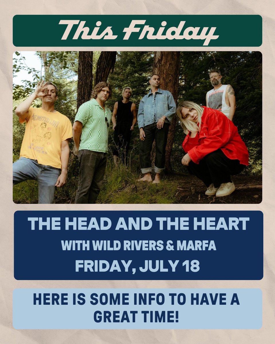 Ascend_amp's tweet image. βοΈ TONIGHT - FRIDAY 7/18 βοΈ The Head And The Heart at Ascend Amphitheater!
βοΈ HIGH TEMPERATURE ALERT
ποΈ Gates Open: 6:00 PM
πΆ Show Time: 7:00 PM
π² Want updates on tonight's event? Text "THATH" to +1 (615) 437-4413
β¬οΈ Check out our upgrades π livemu.sc/3GHbI0u