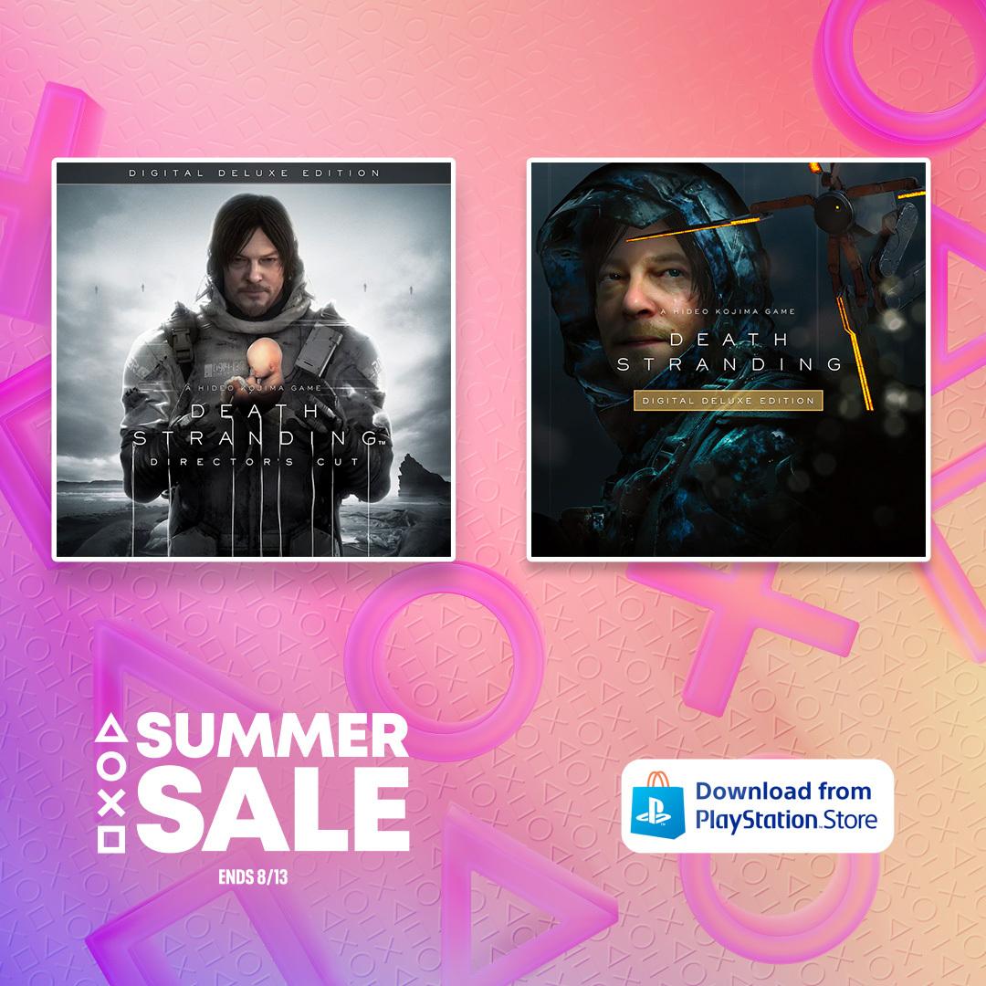 🛒Soldes d’été du #PSStore🛒

Faites de bonnes affaires sur :
l’édition numérique Deluxe de DEATH STRANDING (PS4)
l’édition DIRECTOR'S CUT numérique Deluxe de DEATH STRANDING (PS5)
🌈🦀🐟🐋☔🌱👻🌪️💀👶👍

Visitez la boutique ici 👇
bit.ly/3kDkDTf
#DeathStranding