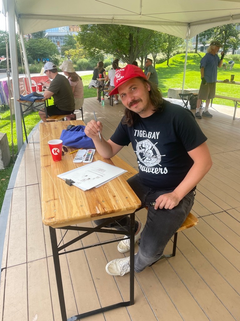 DowntownCLE's tweet image. Sketch the Square returns THIS SUNDAY, July 20th, from 3-6pm under the big white tent at Public Square! 🎨 Learn from the pros as you try your hand at sketching and watercoloring in the heart of downtown. Supplies are provided, and it&apos;s free to attend!