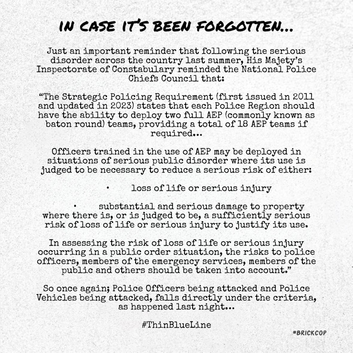Brick_Cop's tweet image. I shouldn’t have to, but I’ll leave this here…👀
#ThinBlueLine 🚨