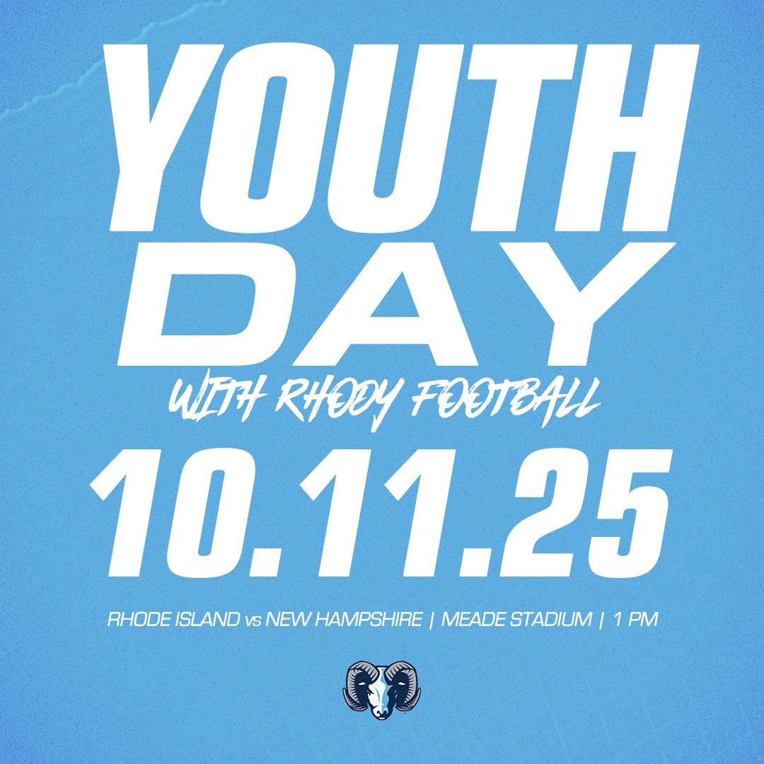 🏈𝐎𝐂𝐓𝐎𝐁𝐄𝐑 𝟏𝟏𝐭𝐡🏈

Make some memories ON THE FIELD with <a href="/RhodyFootball/">Rhody Football</a> and members of the Spirit Squads during 𝗬𝗢𝗨𝗧𝗛 𝗗𝗔𝗬 at Meade Stadium!  

📣 10 AM clinic!
📸 Mid-field group photo!
🖊️ Autographs!
🏟️ URI vs. UNH at 1 PM! 

🎟️: bit.ly/3TeK3ah