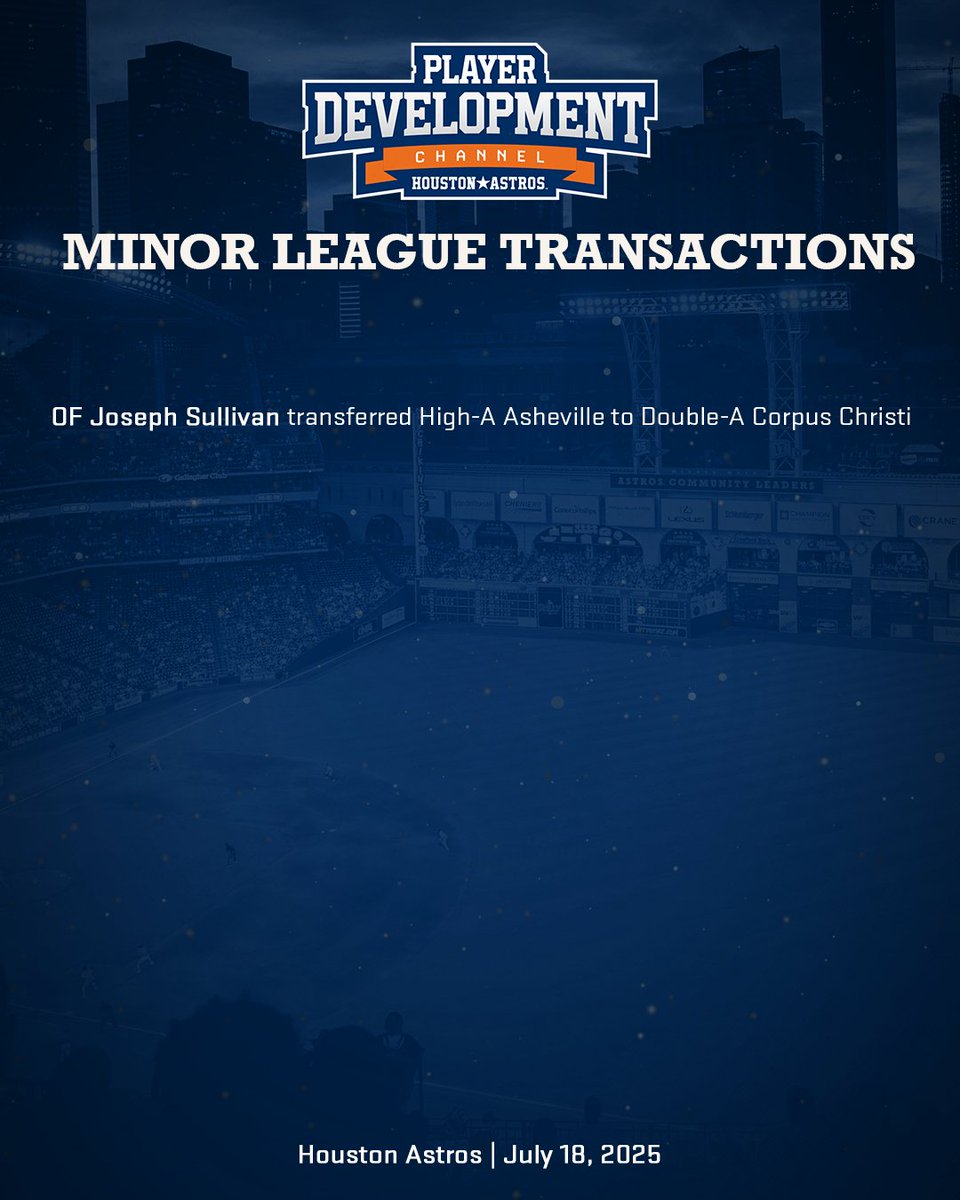 AstrosPlayerDev's tweet image. Today, the #Astros announced the following player promotion.