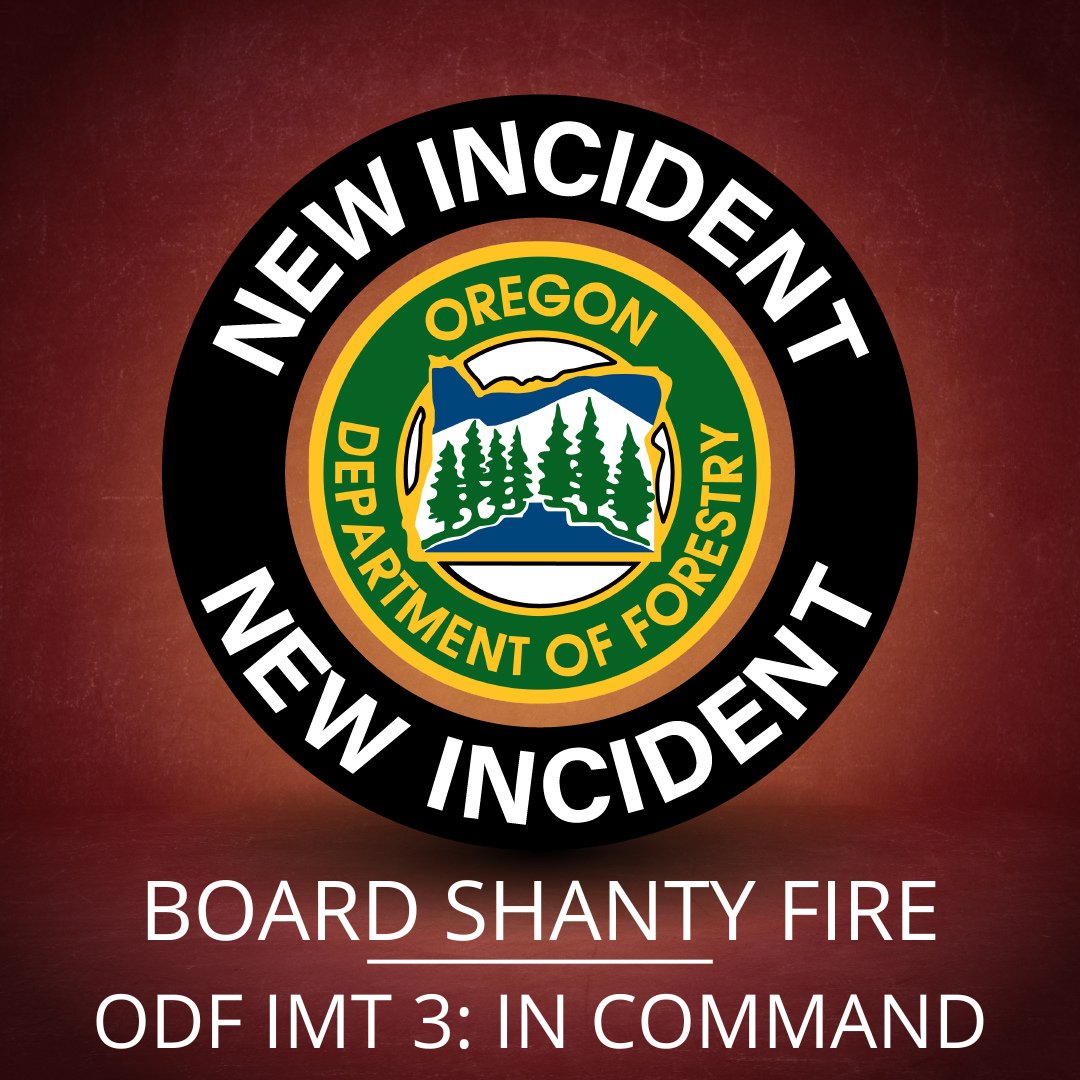 ORDeptForestry's tweet image. At 6 a.m. this morning, ODF IMT 3 has taken command of the Board Shanty Fire, which is about 5 miles south of Grants Pass.
For more information follow the ODF Southwest Oregon District Facebook page.