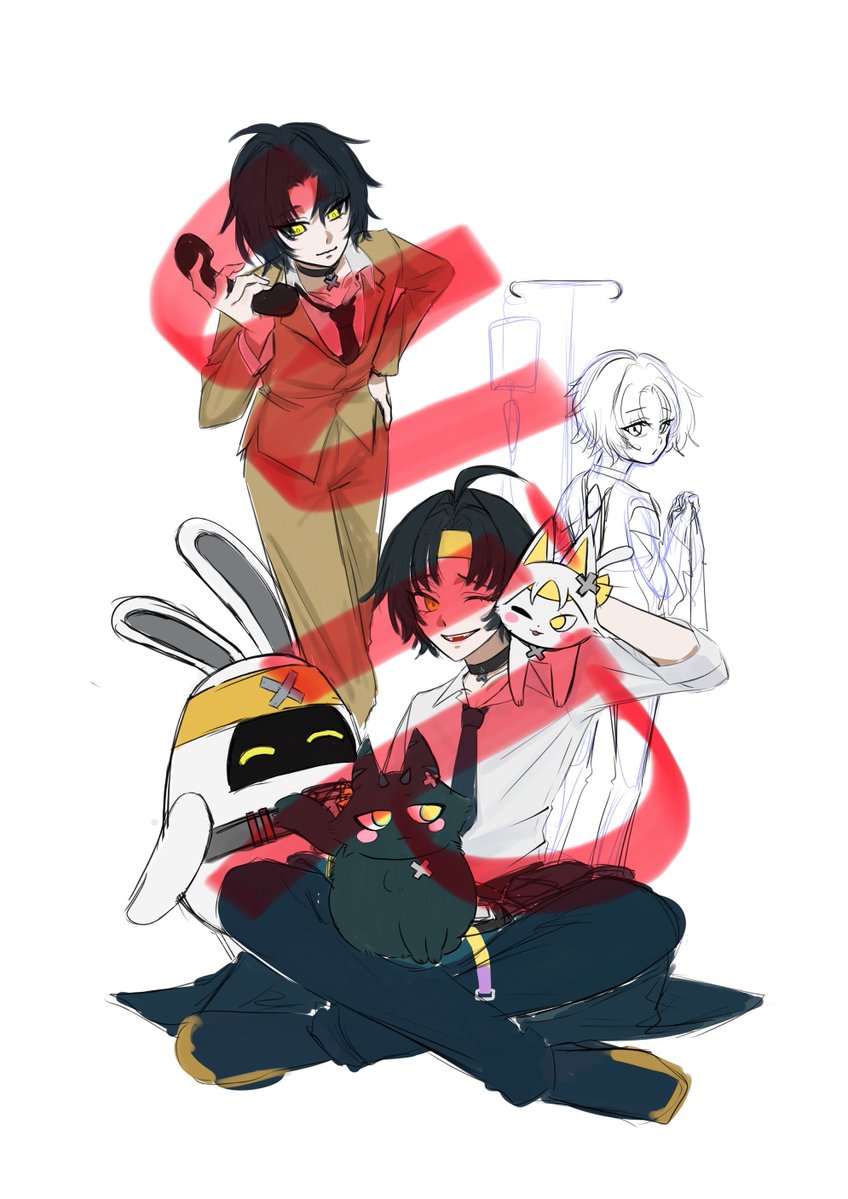amano_ayk's tweet image. 悠真誕生日おめでとうラフすら終わってないのでwipあげるよ