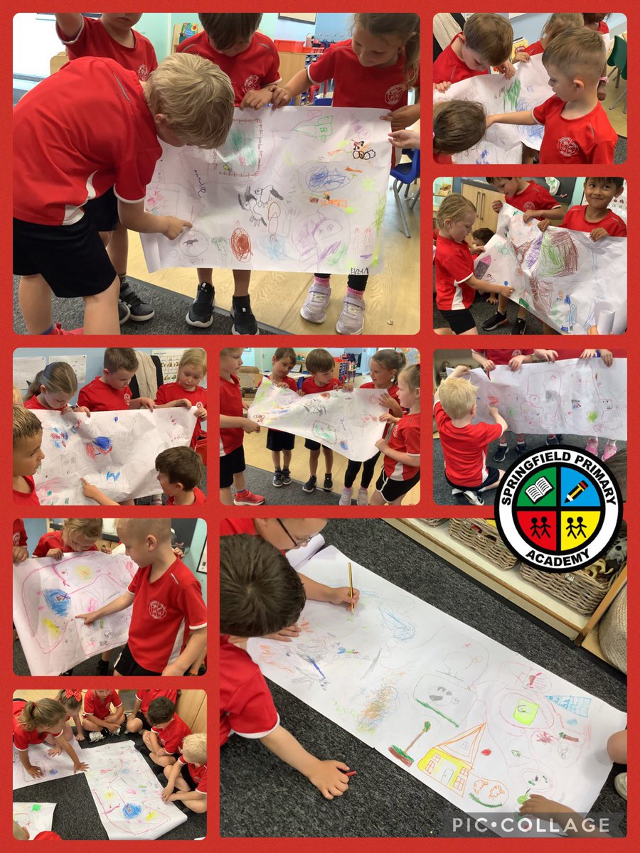 Springfield_Pri's tweet image. After reading What the Ladybird Heard, Reception were inspired to collaboratively draw maps of the farm, create routes and present them to the class! #springfieldmaths #springfieldenglish