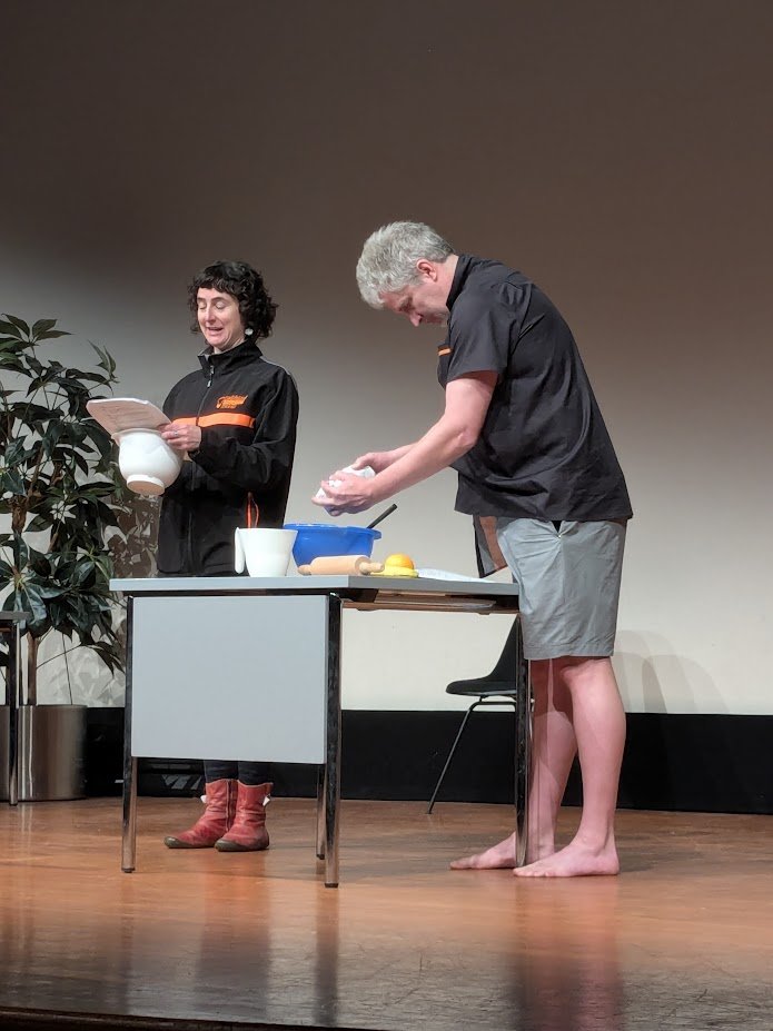 msmathcomp's tweet image. A highlight of the @BridgesMathart conference is the #math theater play. This year, there was a &quot;Trio of four plays,&quot; organized by Don Spector. We saw three monkeys with typewriters, the love for bakers and mathematicians of pi(e), Fibonacci noir, and struggles of math teachers.