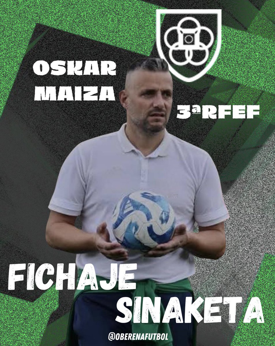 📣 SINAKETA OFIZIALA
💚Kidego teknikorako langile berria

Oskar Maizak bat egin du 3. RFEF-ko proiektuarekin 2025/26 denboraldirako lehen taldeko ordezkari gisa.

C.D. Iruña-tik dator, Nafarroako futbolean duen esperientzia zabala.

#AupaOberena #3ªRFEF #Nafarroa