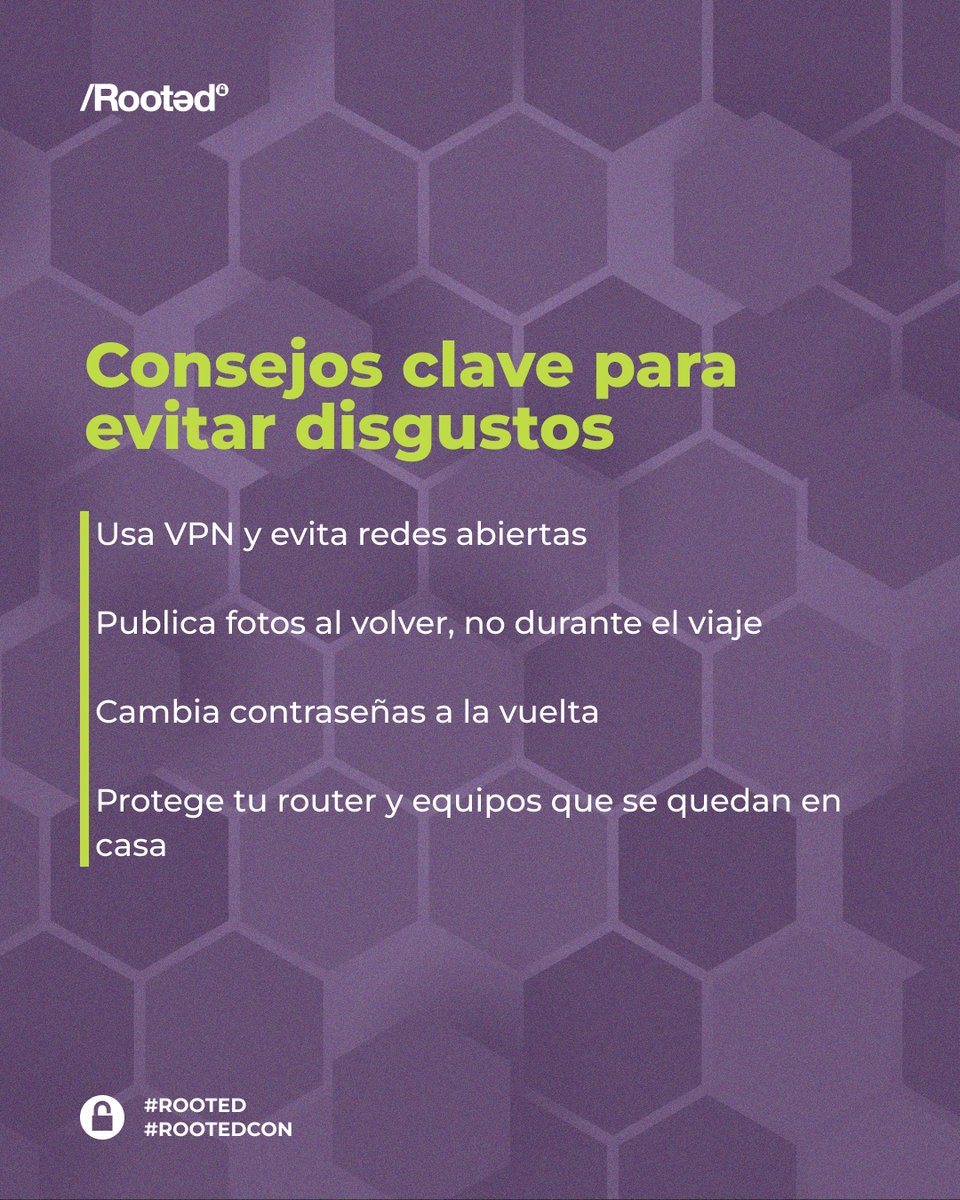 rootedcon's tweet image. 🌴¿Usar el WI-FI del chiringuito para hacer una transferencia?
Mal plan.
El verano no es excusa para descuidar tu seguridad.
Desliza y protégete antes de hacer las maletas🧳
#RootedCON #Ciberseguridad #SeguridadDigital