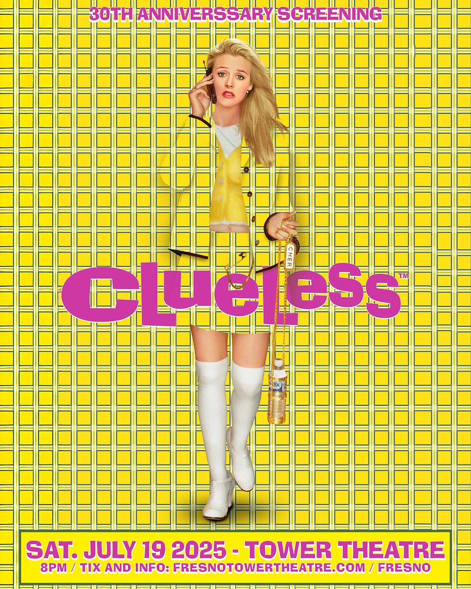 GoodMedicine805's tweet image. CLUELESS 30th Anniversary Film Screening tomorrow July 19th at @TowerTheatre1! Tickets: towertheatre.ticketsauce.com/e/clueless
@NumbskullShows #goodmedicine #towertheatre #Fresno