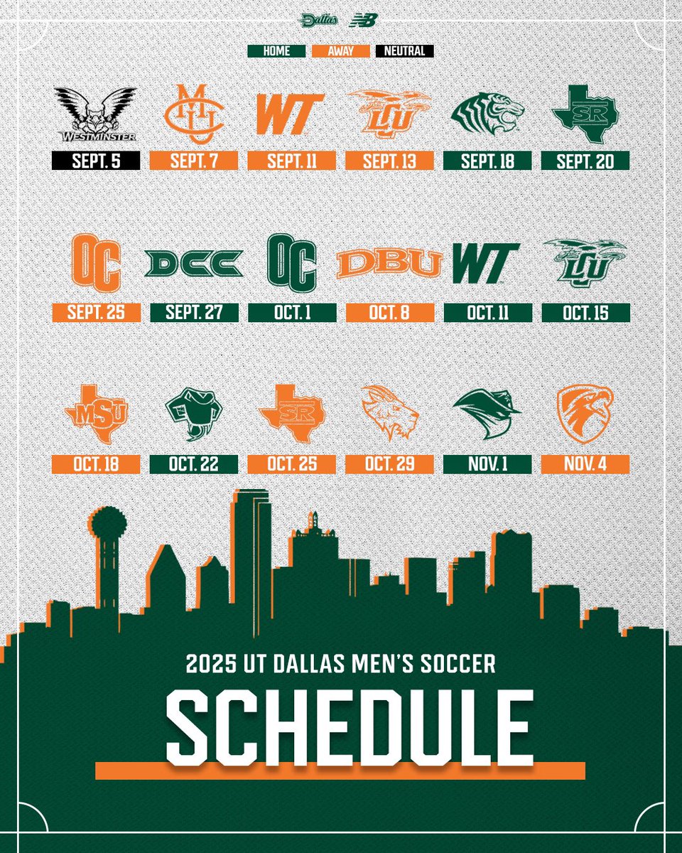 UT Dallas Men's Soccer (@utdmenssoccer) on Twitter photo Our 2025 schedule just dropped!📆 Our 2025 schedule just dropped!📆