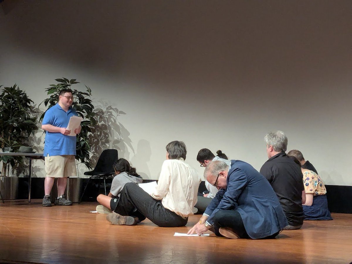 msmathcomp's tweet image. A highlight of the @BridgesMathart conference is the #math theater play. This year, there was a &quot;Trio of four plays,&quot; organized by Don Spector. We saw three monkeys with typewriters, the love for bakers and mathematicians of pi(e), Fibonacci noir, and struggles of math teachers.