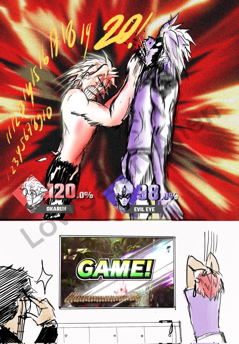 LowSalaryAlien's tweet image. Okarun spamming 20 Tilt Attack in Super Smash Bros on Evil Eye.
#dandadan #ダンダダン