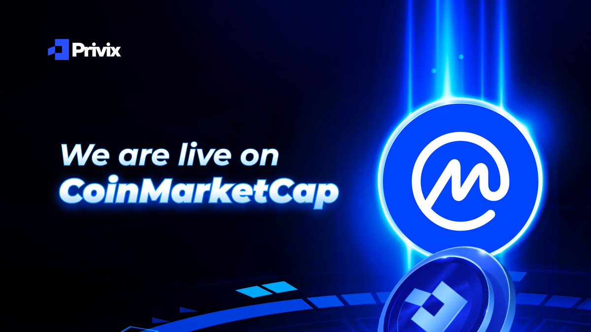 privixtoken's tweet image. Great news, Privians! We're officially live on CoinMarketCap.
Track $PRIVIX now: coinmarketcap.com/currencies/pri…