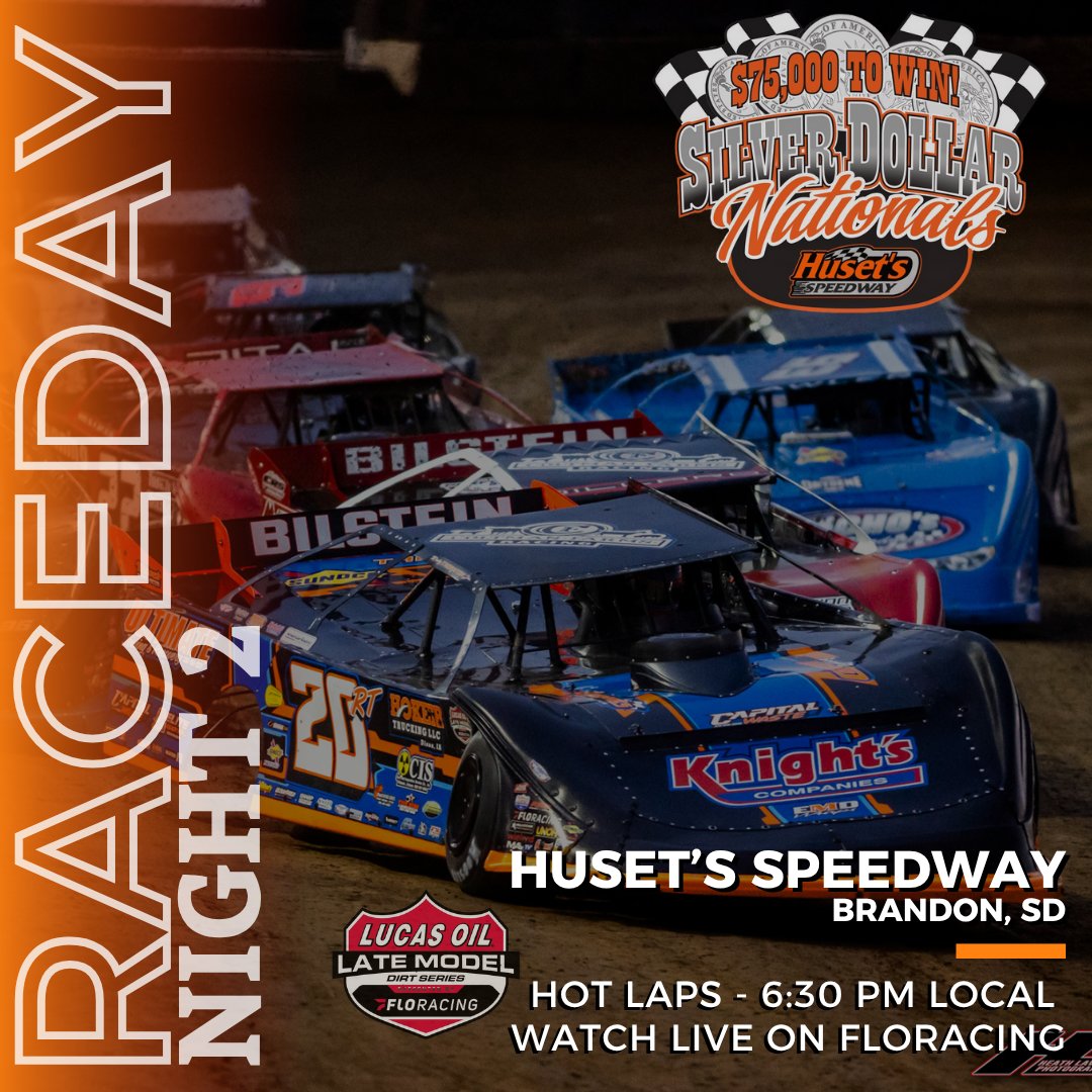 KoehlerMotorsp's tweet image. Night 2 of the @lucasdirt Silver Dollar Nationals is HERE🔥
📍@HusetsSpeedway
⏰ Hot Laps - 6:30 pm local time
💰$10,000
📺 @FloRacing