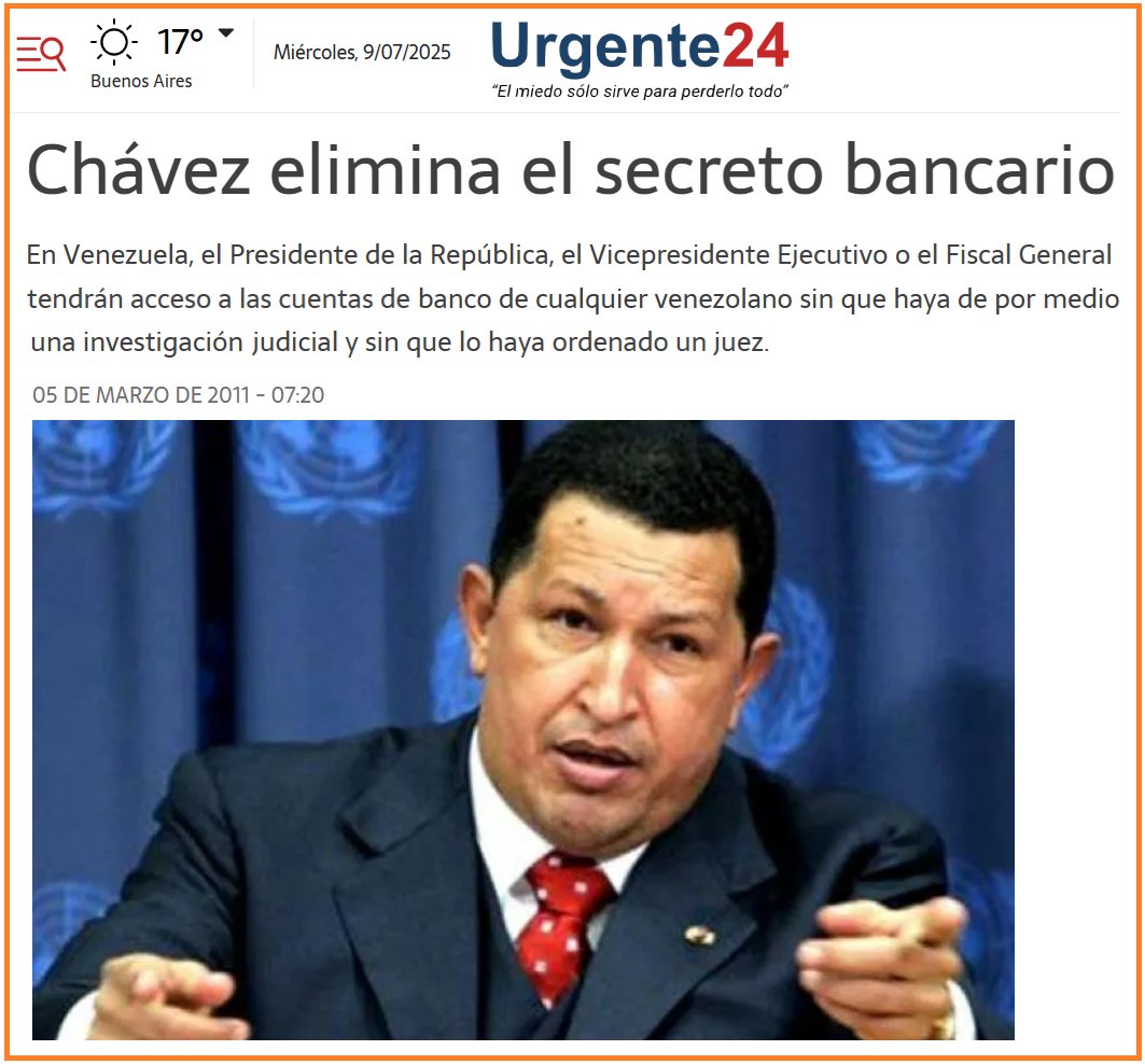 Cuando te preguntes por qué el partido comunista y su candidata Jeannette Jara buscan tan ansiosamente levantar el secreto bancario de las cuentas de los chilenos, no olvides que Hugo Chávez comenzó con esa medida para después controlar la Banca Privada y las cuentas corrientes.