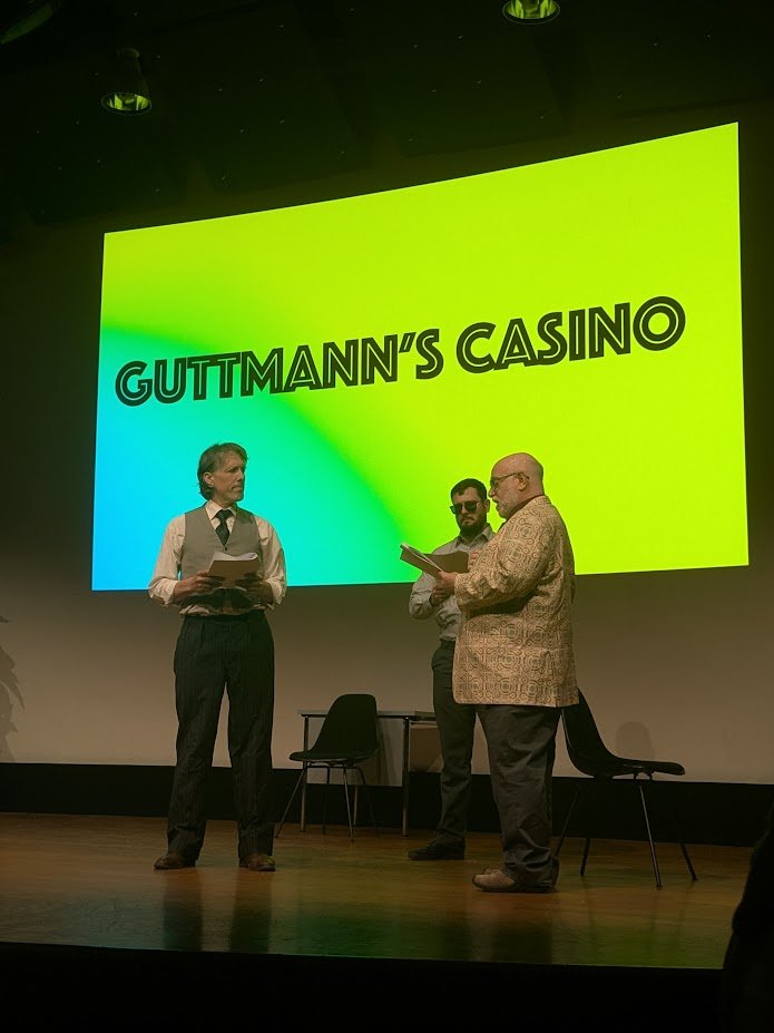 msmathcomp's tweet image. A highlight of the @BridgesMathart conference is the #math theater play. This year, there was a &quot;Trio of four plays,&quot; organized by Don Spector. We saw three monkeys with typewriters, the love for bakers and mathematicians of pi(e), Fibonacci noir, and struggles of math teachers.