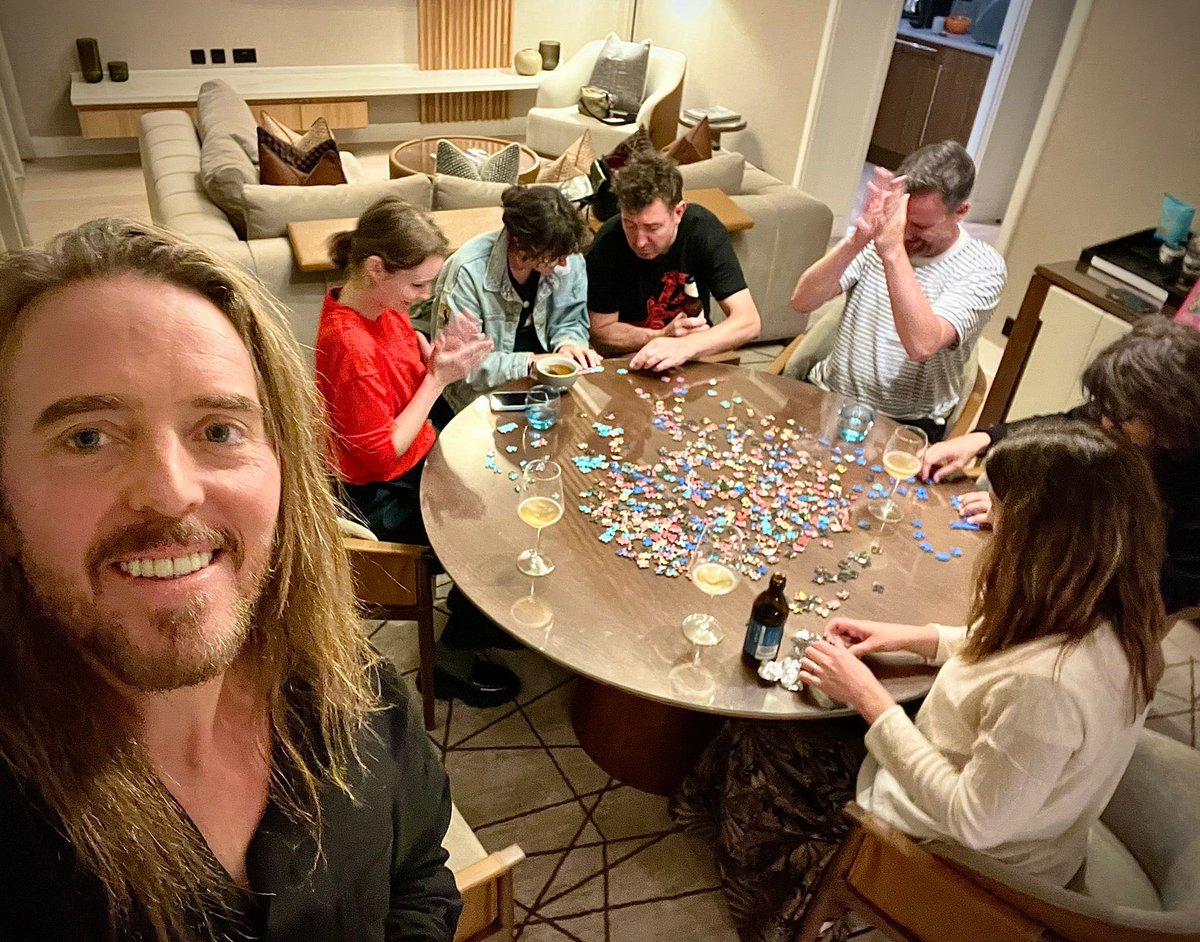 I got upgraded to a nice suite, so my band did what all bands do in fancy hotel suites with shiny clean surfaces.