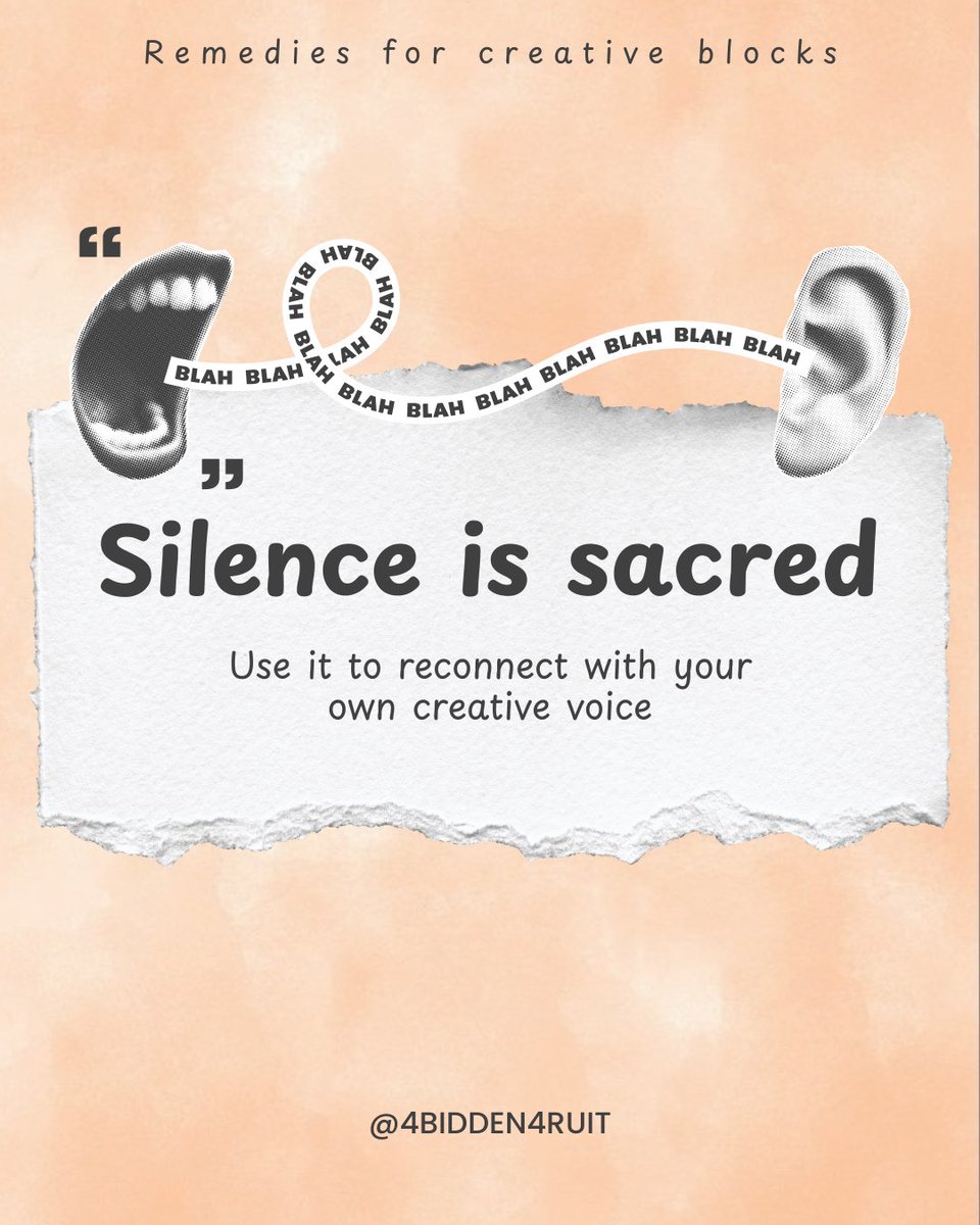 4bidden4ruit4's tweet image. Remedies for creative blocks (that actually work) 🌞🧡✨🧘🏽♀️🎨