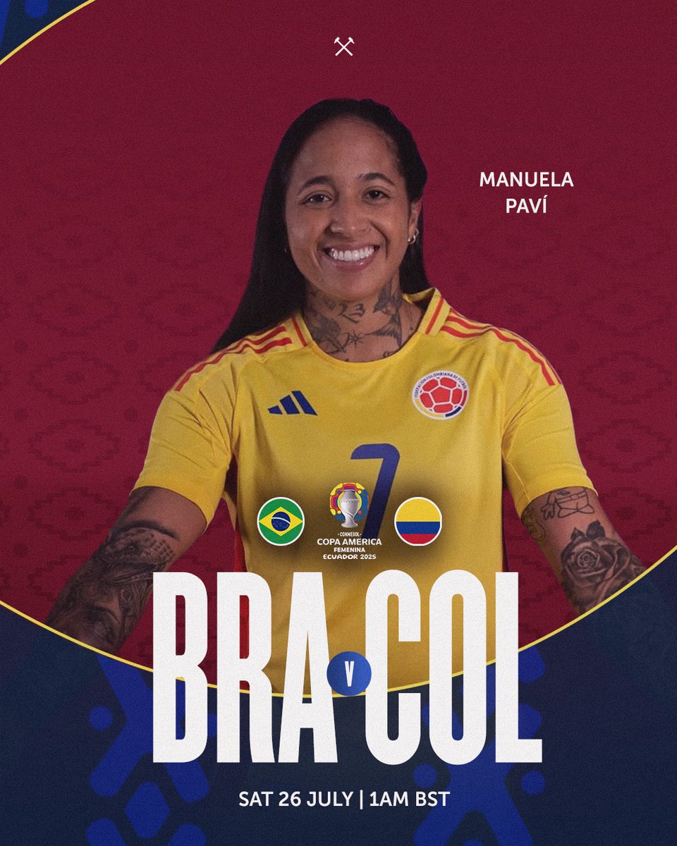 westhamwomen's tweet image. One last group stage battle for Manuela Paví and Colombia 🇨🇴
Vamos, Paví 🕸️