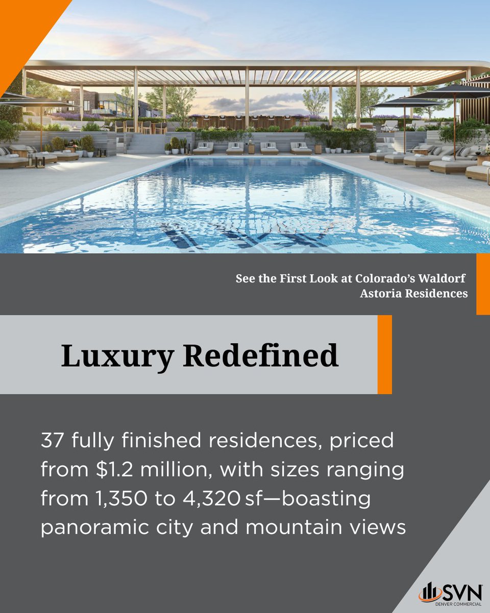 SVN_Denver's tweet image. Modern mountain luxury, reimagined.
Step inside Colorado’s first Waldorf Astoria Residences—where iconic design meets Rocky Mountain elegance.
#DevelopmentSpotlight #WaldorfAstoriaResidences #CherryCreekLiving #cre #SVN #retwit