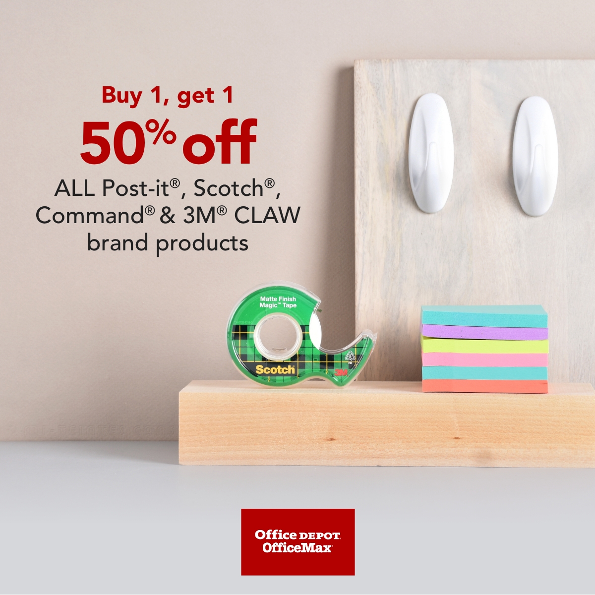 Love a good BOGO? You’re in luck! 🎉 Buy 1, get 1 50% off ALL Scotch®, Post-it®, Command® and 3M® Claw brand products—available in store and online for a limited time. bit.ly/4k9425A Ends 9/27/25