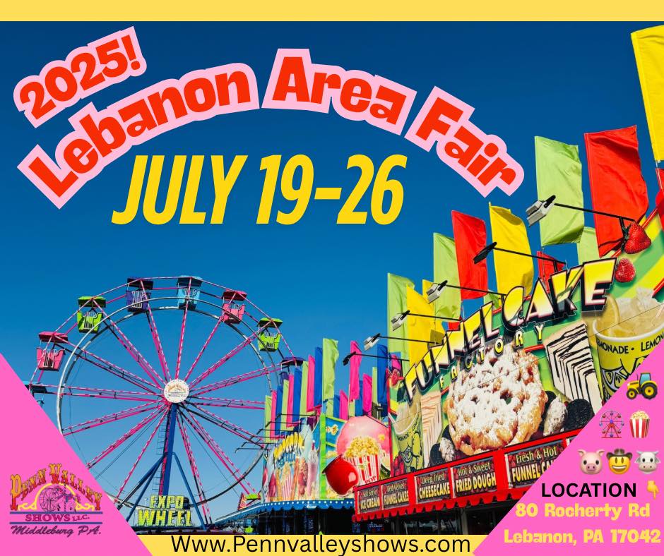 SenatorGebhard's tweet image. 🎇 The 69th annual Lebanon Area Fair kicks off this weekend at the Lebanon Valley Expo Center & Fairground.
Growing up in Lebanon County, I have countless fond memories of attending the fair with family and friends.
👉Plan your visit here: lebanonareafair.com