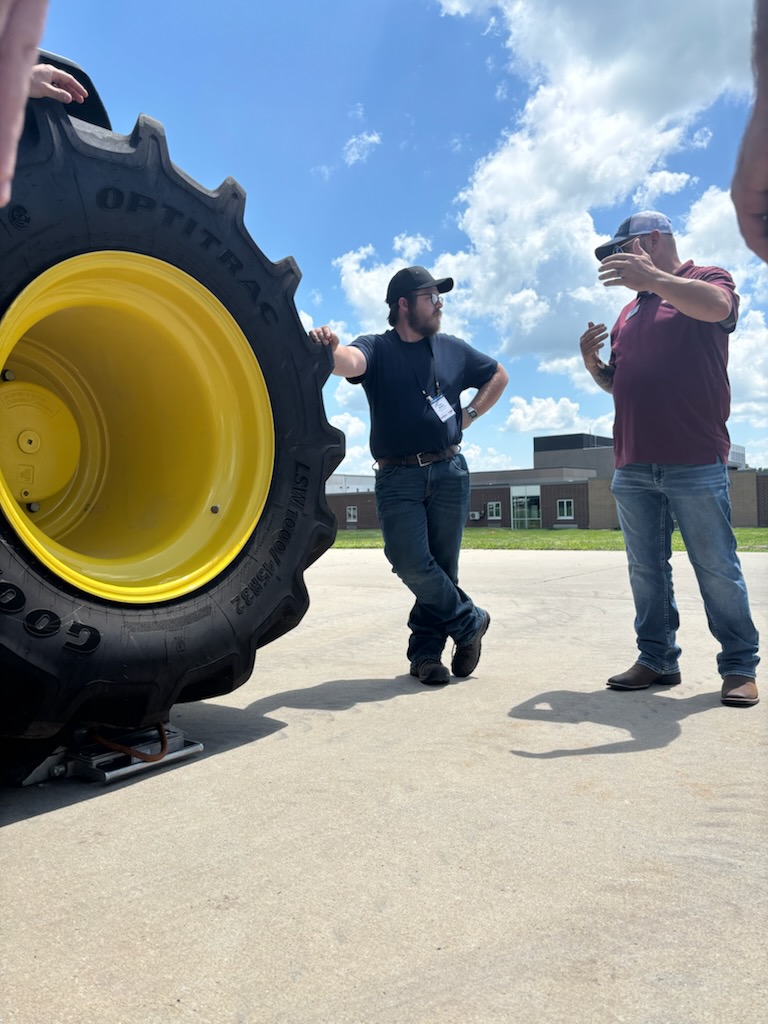 GoodyearFarm's tweet image. Shawn Chubb, one of our Ag Specialists & LSW Experts, had a busy week. He joined us at TIA Dealer Training in Truro, IA teaching LSW weigh up tips & is now watching the world go by at 12 mph. at the Red Rock Threshers Tractor Ride in Pleasant Hill, IA. Stop by and say hello!