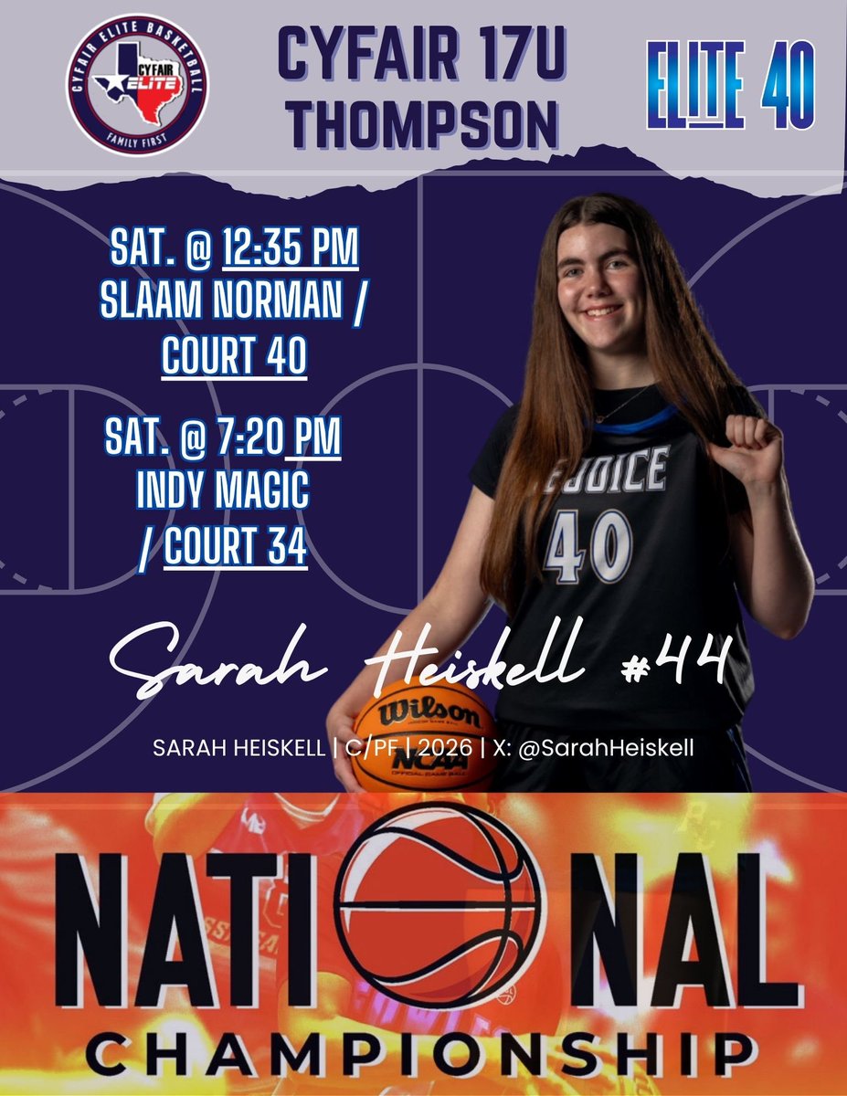 SarahHeiskell's tweet image. Here’s my schedule for our last stop! All games will be played at the Kentucky expo center.
@CoachJThompson0 @ambermathurin @CyFairOklahoma @Torealfordd @Rejoice_Eagles @coachfroese