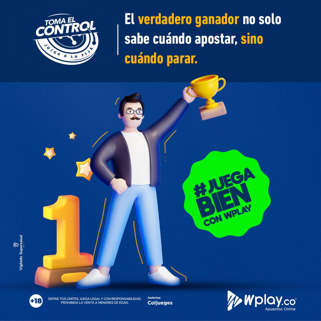 Wplay (@wplaycolombia) on Twitter photo Una de las claves para que el juego solamente sea diversión es tener claro cuando debes parar 👌 Un buen jugador sabe el momento indicado para retirarse 😍 <a href="/ColjuegosCo/">@ColjuegosCo</a> Una de las claves para que el juego solamente sea diversión es tener claro cuando debes parar 👌 Un buen jugador sabe el momento indicado para retirarse 😍 <a href="/ColjuegosCo/">@ColjuegosCo</a>