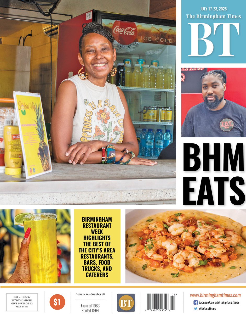BarnettWright's tweet image. Cover of this week's @BhamTimes print issue featuring the people, plates, and premier dining-out events at #Birmingham's 15th annual @bhamrestweek #bhamrestweek
birminghamtimes.com/2025/07/popula…