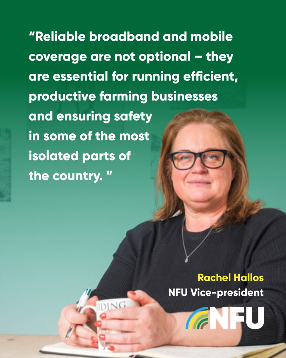 NFUtweets's tweet image. Only 21% of respondents have decent broadband speeds, says our digital access survey. NFU Vice-president @rachelhallos urges the government to prioritise the Shared Rural Network and boost broadband technologies for better rural connectivity.
Read more👉ow.ly/YyUE50WrSHy