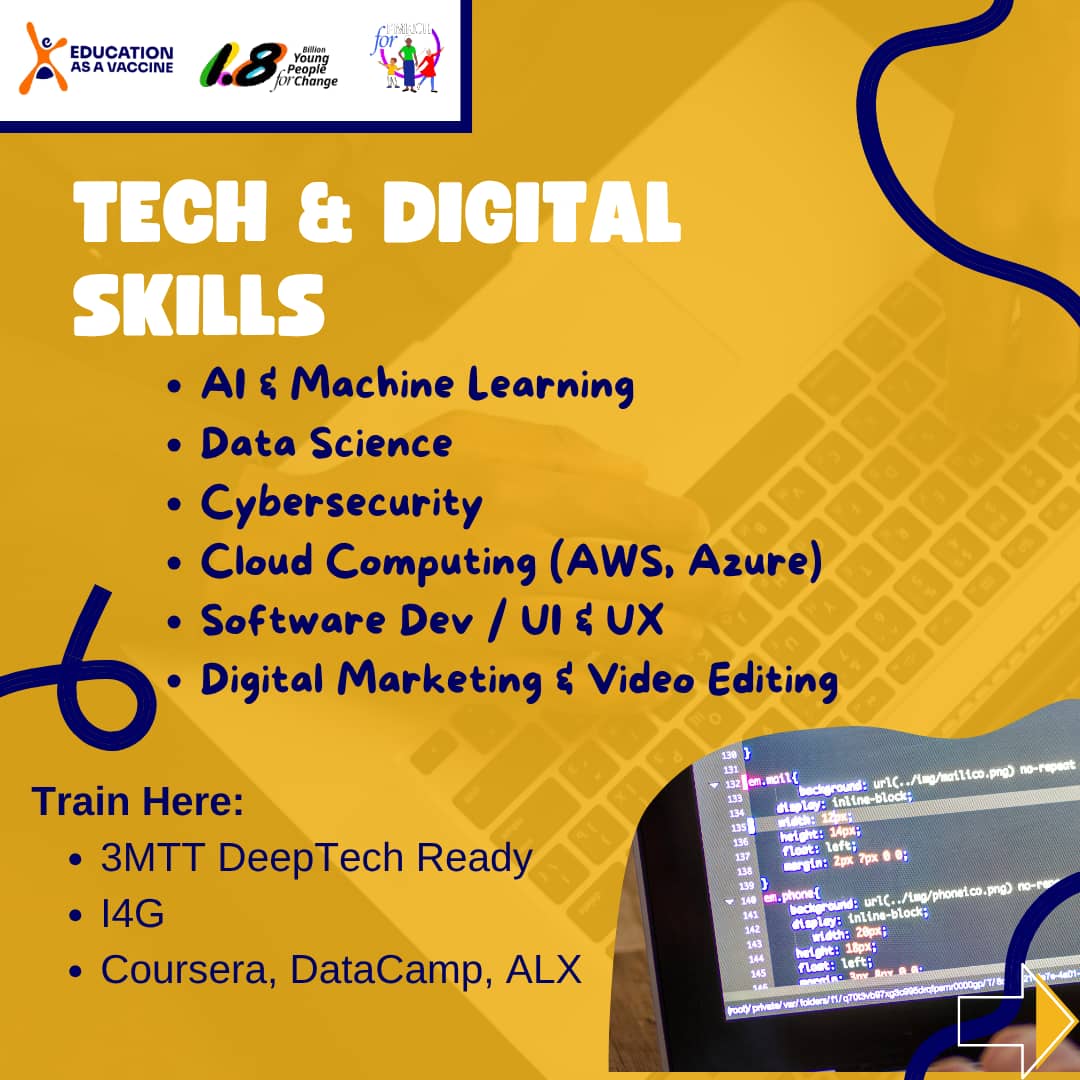 iamraxin's tweet image. The world is changing fast — and so are the skills in demand!
Whether you&apos;re dreaming of tech greatness, hands-on innovation, or a green future.
#1point8 
#AAAframework
#1point8naija